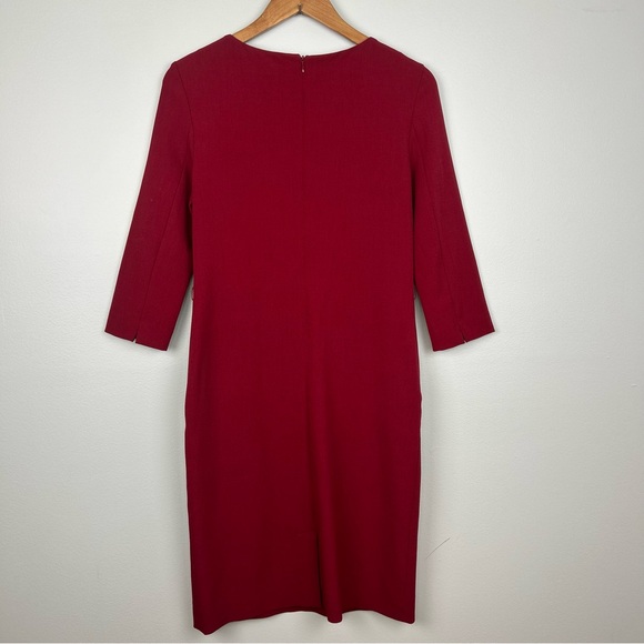 M.M Lafleur the Estuko  dress 3/4 sleeve pomegranate Red Women's size 4 stretch - Picture 8 of 16